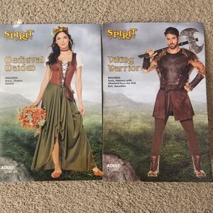 Couples Halloween Costumes Medieval Maiden and Viking Warrior